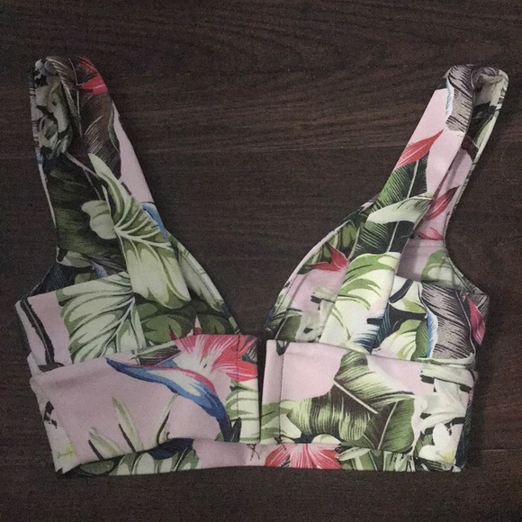 top shop pink tropical crop top - Picture 3 of 3
